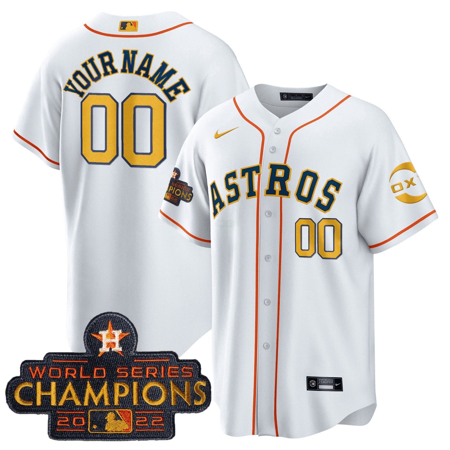 Camisa MLB Houston 2022 Champions Gold Rush Jersey
