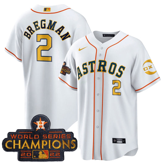 Camisa MLB Houston 2022 Champions Gold Rush Oxy Patch Cool Base Jersey