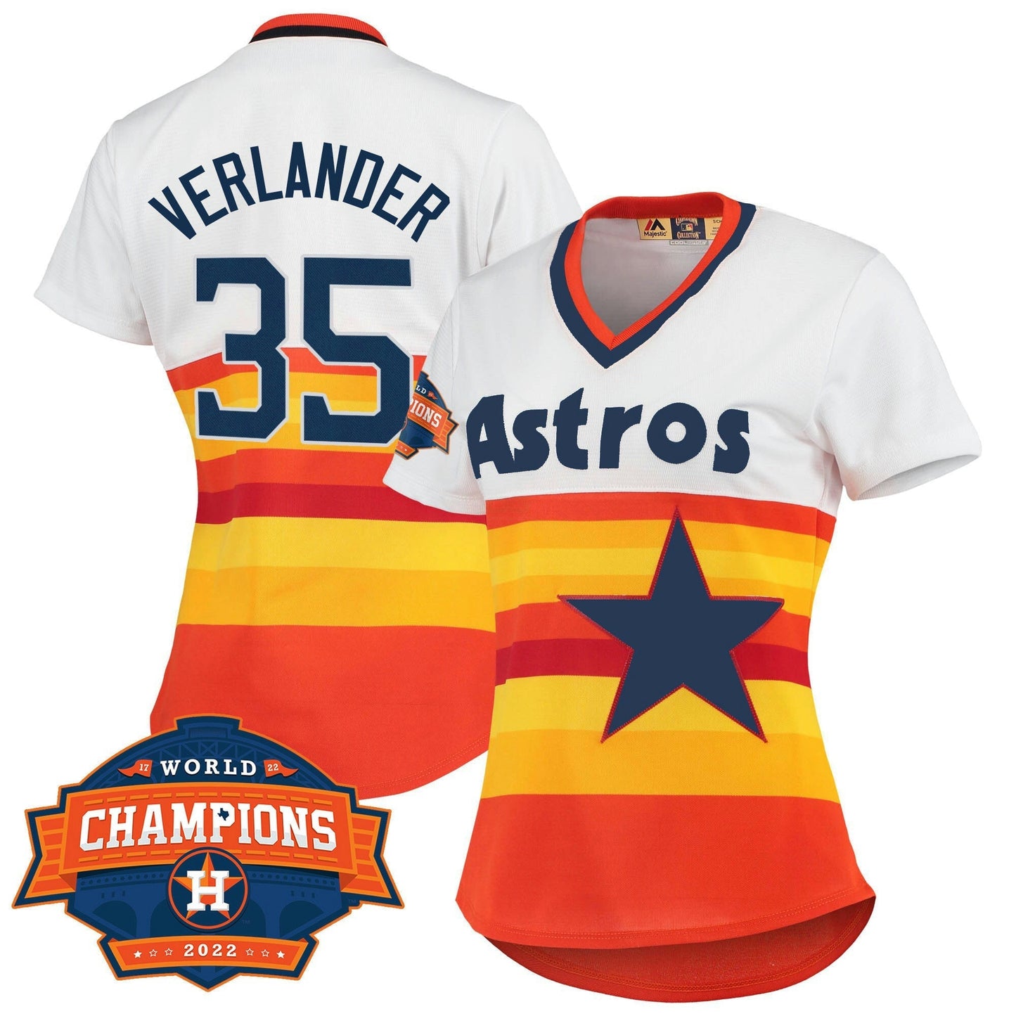 Camisa MLB Houston 2022 Champions Limited Branca Home Cooperstown Collection Player Jersey