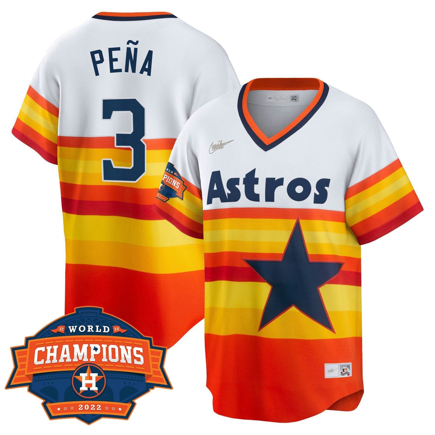Camisa MLB Houston 2022 Champions Limited Branca Home Cooperstown Collection Player Jersey