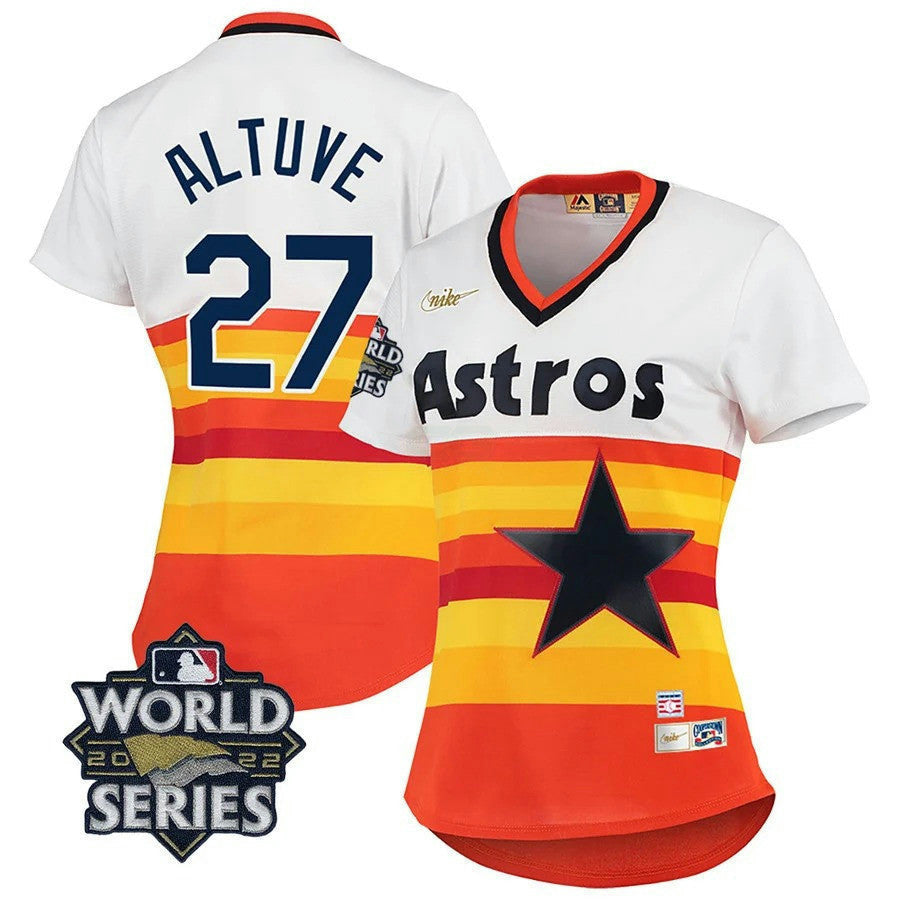Camisa MLB Houston 2022 World Series Branca Home Cooperstown Collection Player Jersey