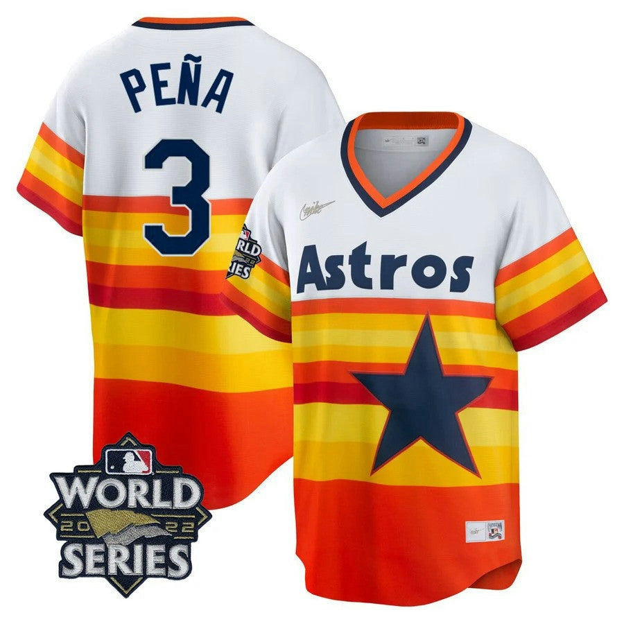 Camisa MLB Houston 2022 World Series Branca Home Cooperstown Collection Player Jersey
