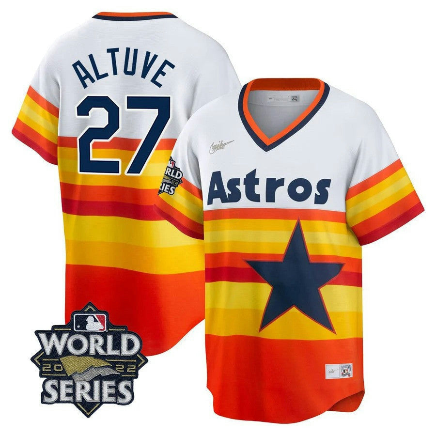 Camisa MLB Houston 2022 World Series Branca Home Cooperstown Collection Player Jersey