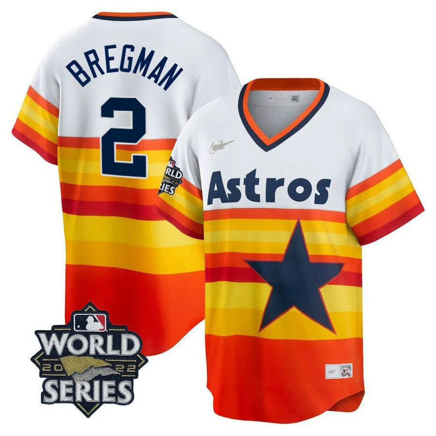 Camisa MLB Houston 2022 World Series Branca Home Cooperstown Collection Player Jersey