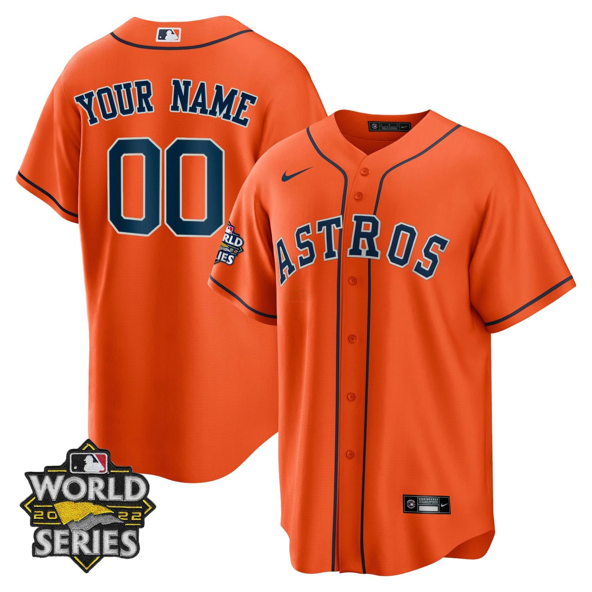 Camisa MLB Houston 2022 World Series Custom Name And Number Jersey