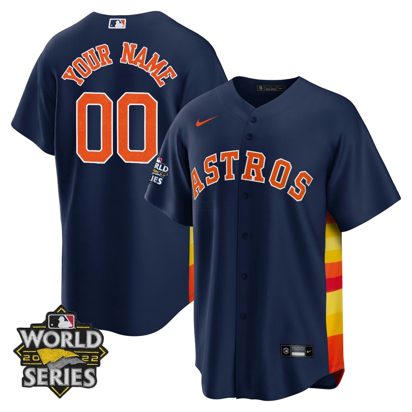 Camisa MLB Houston 2022 World Series Custom Name And Number Jersey