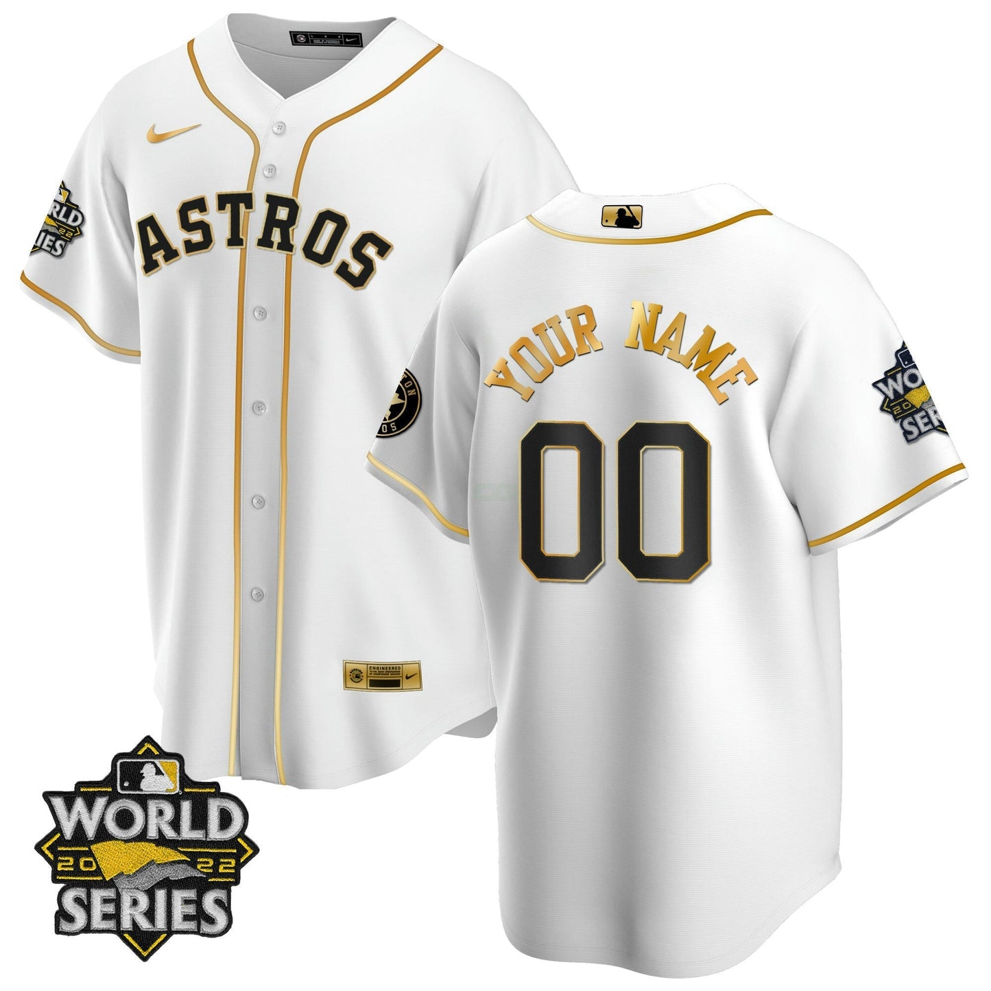 Camisa MLB Houston 2022 World Series Custom Name And Number Jersey
