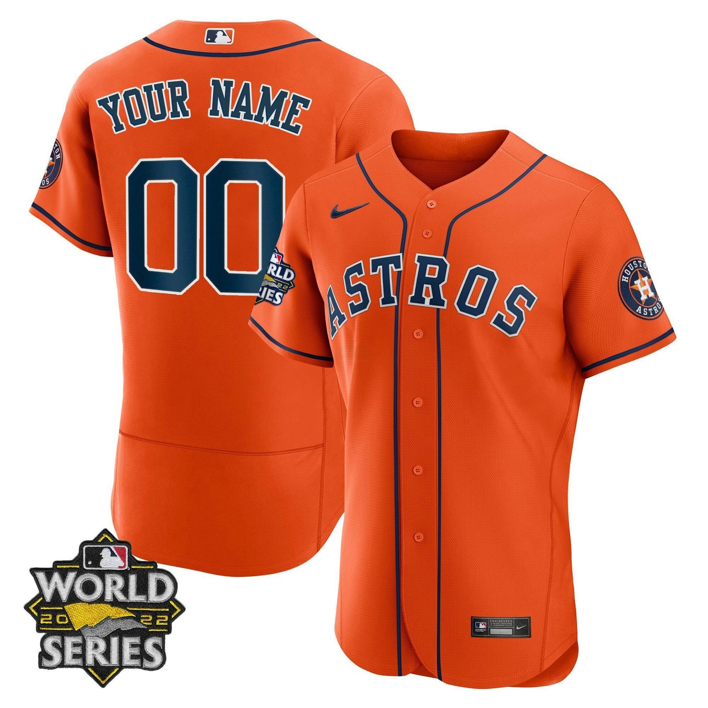 Camisa MLB Houston 2022 World Series Custom Name And Number Jersey