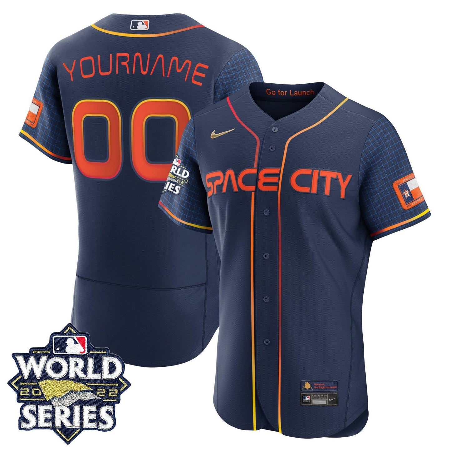 Camisa MLB Houston 2022 World Series Custom Name And Number Jersey