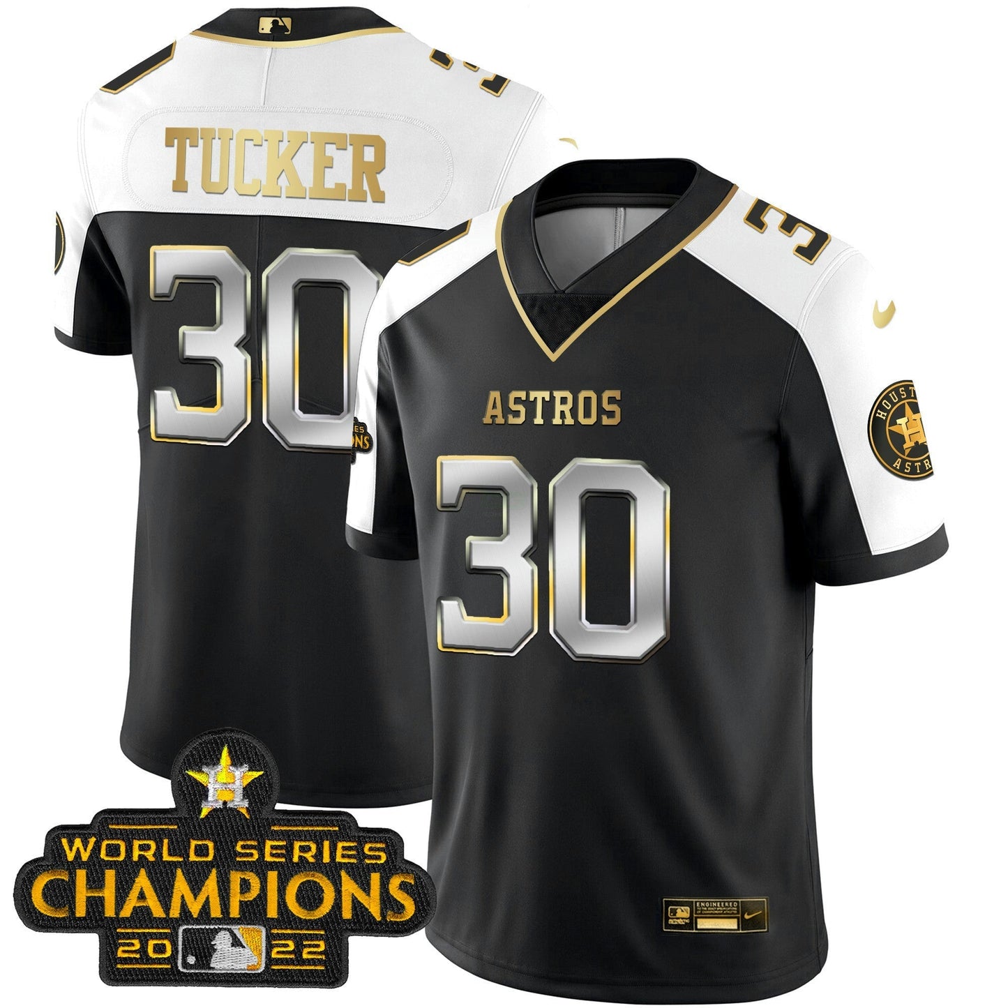 Camisa MLB Houston 2023 Champions Patch Vapor Dourada Jersey