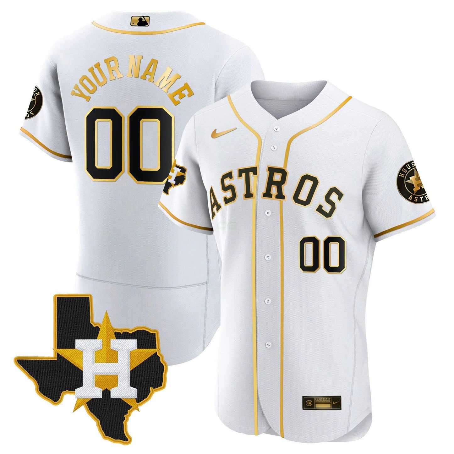 Camisa MLB Houston 2024 Dourada Jersey – Texas Patch
