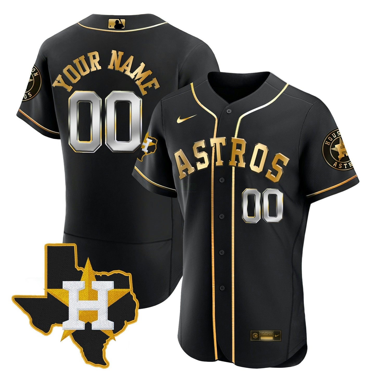 Camisa MLB Houston 2024 Dourada Jersey – Texas Patch