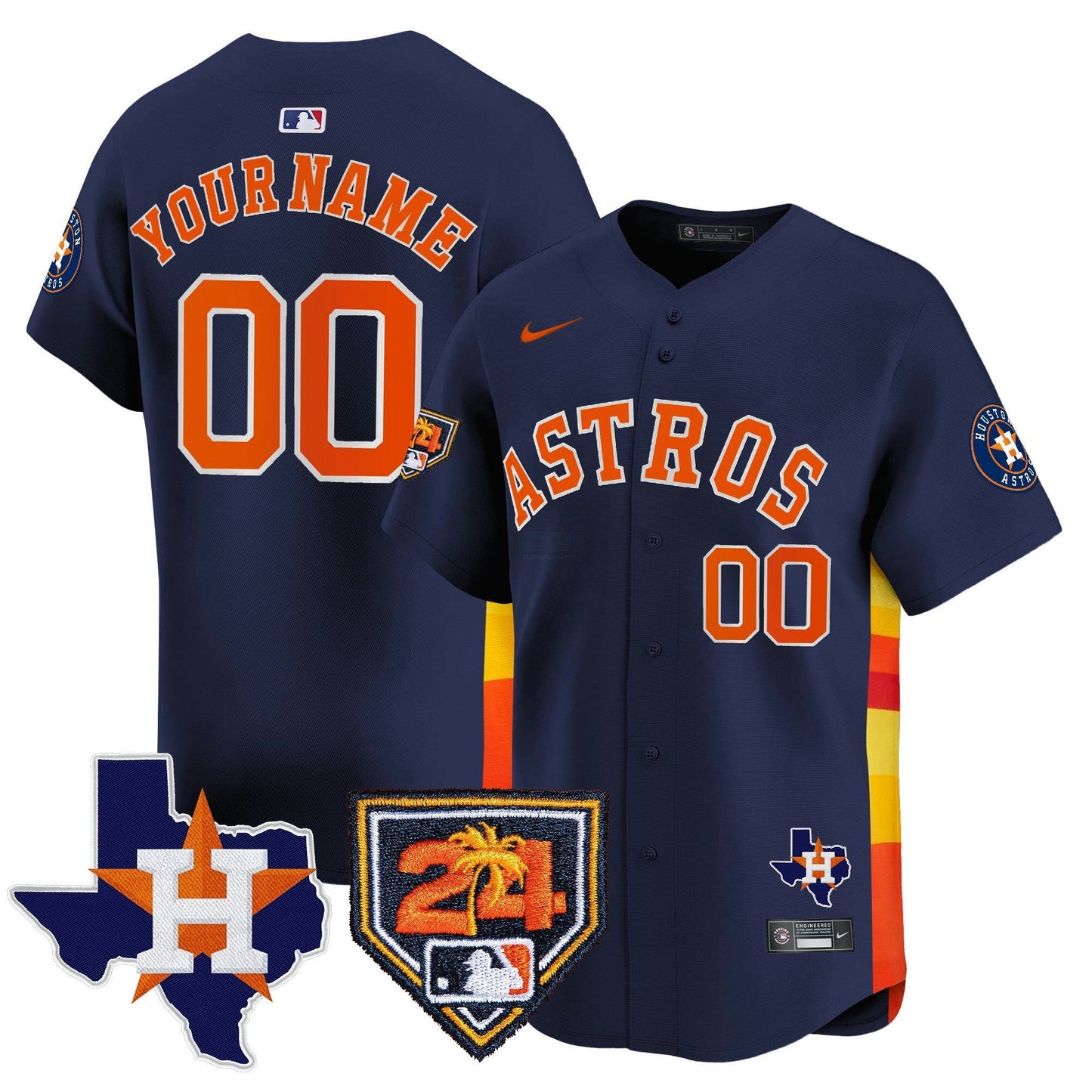 Camisa MLB Houston 2024 Spring Training & Texas Patch Vapor Premier Limited Jersey