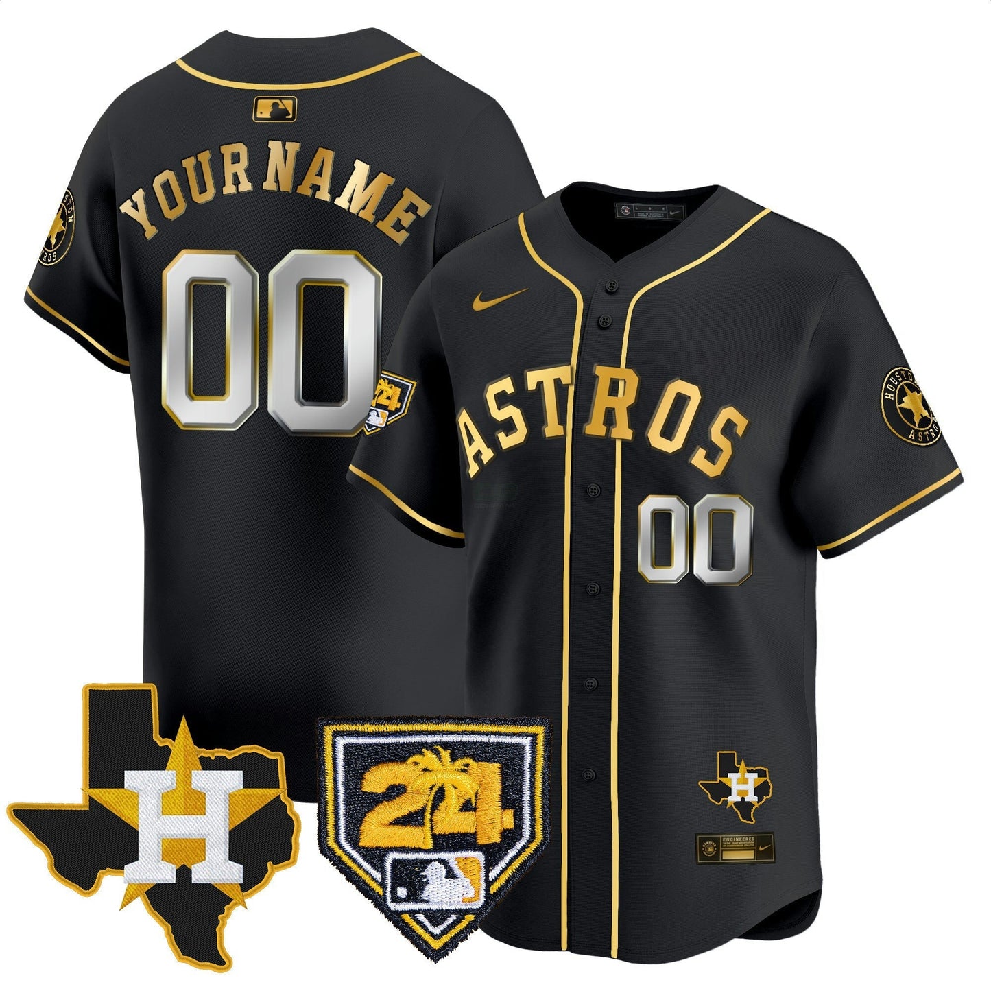 Camisa MLB Houston 2024 Spring Training & Texas Patch Vapor Premier Limited Jersey