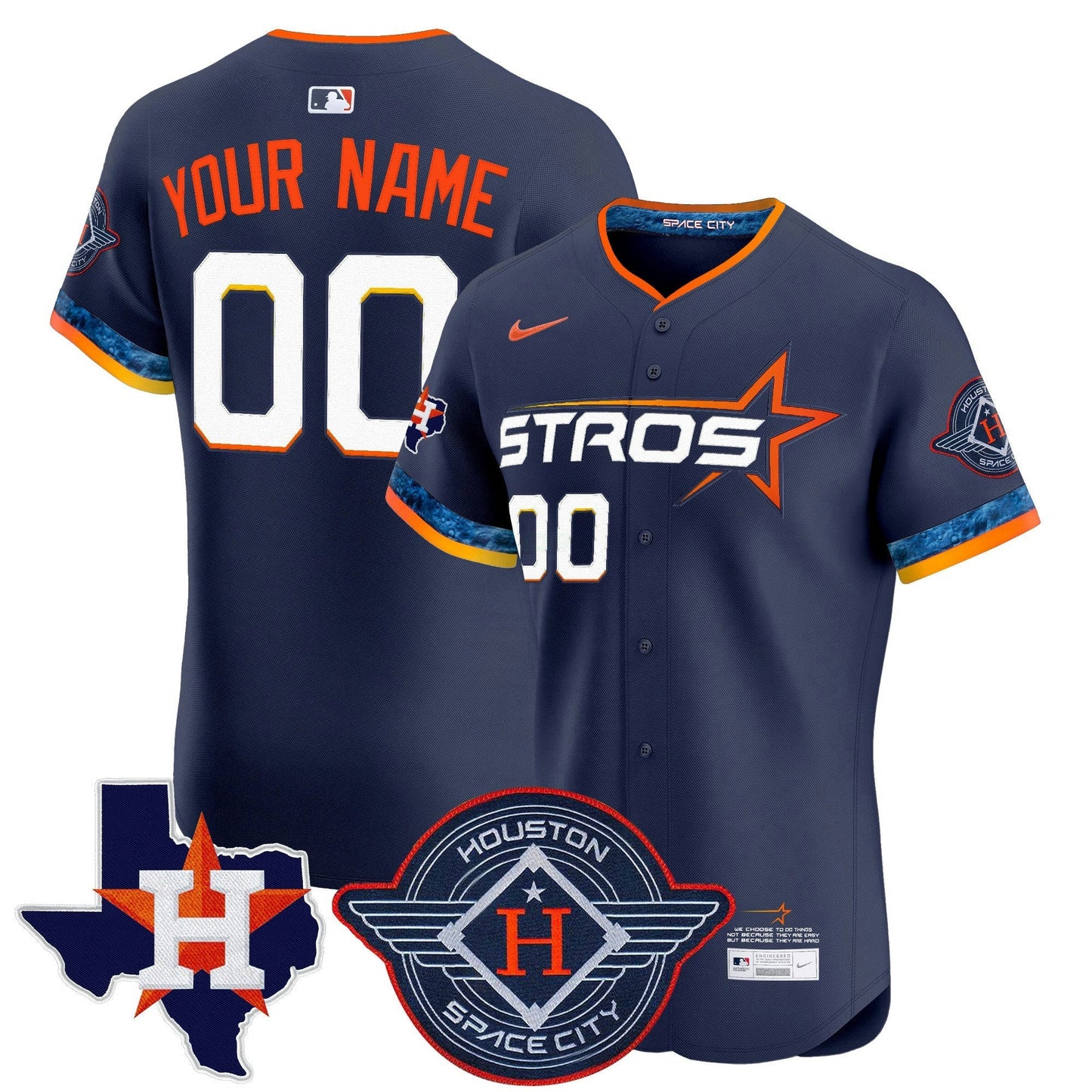 Camisa MLB Houston 2025 City Connect Texas Patch Vapor Premier Elite Jersey
