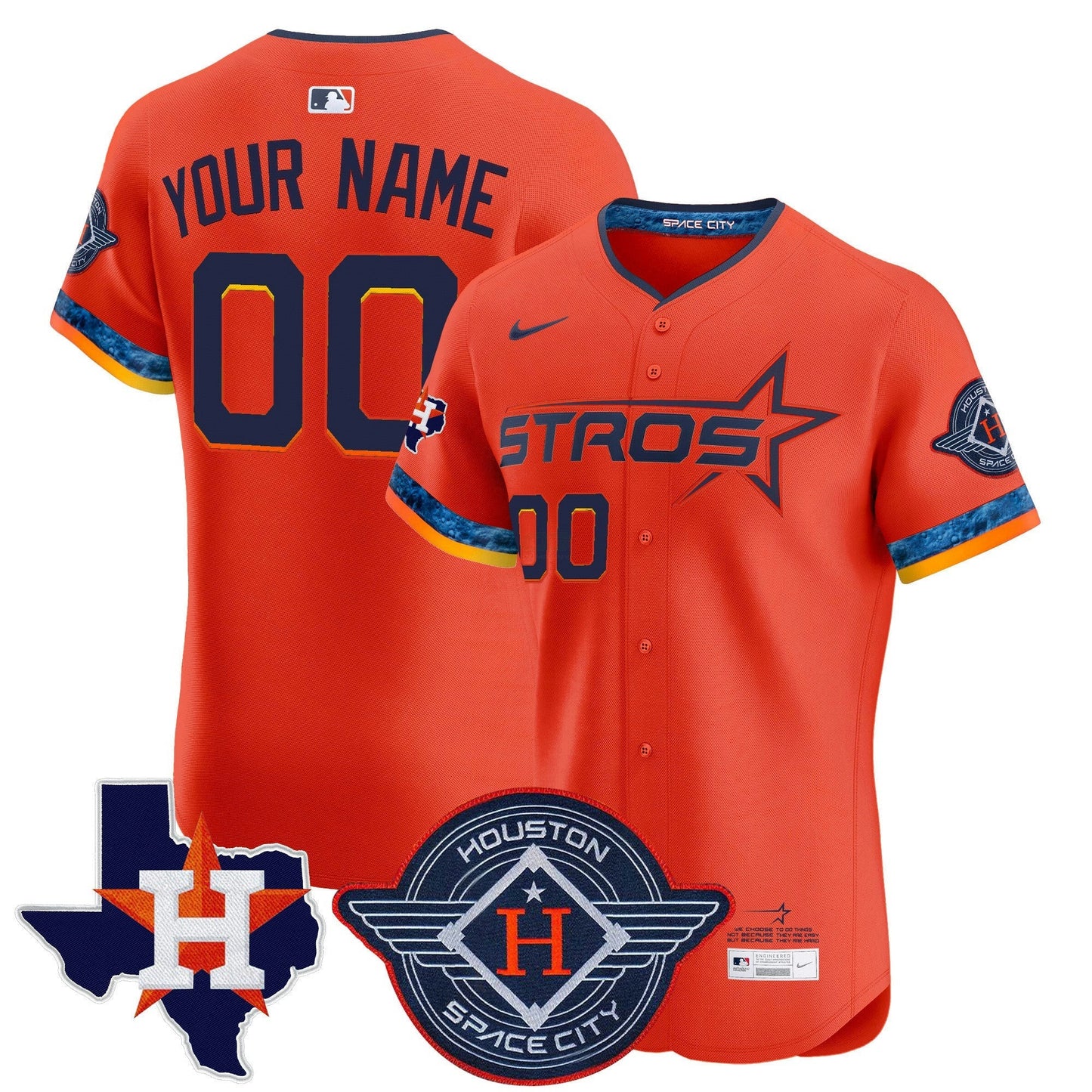 Camisa MLB Houston 2025 City Connect Texas Patch Vapor Premier Elite Jersey
