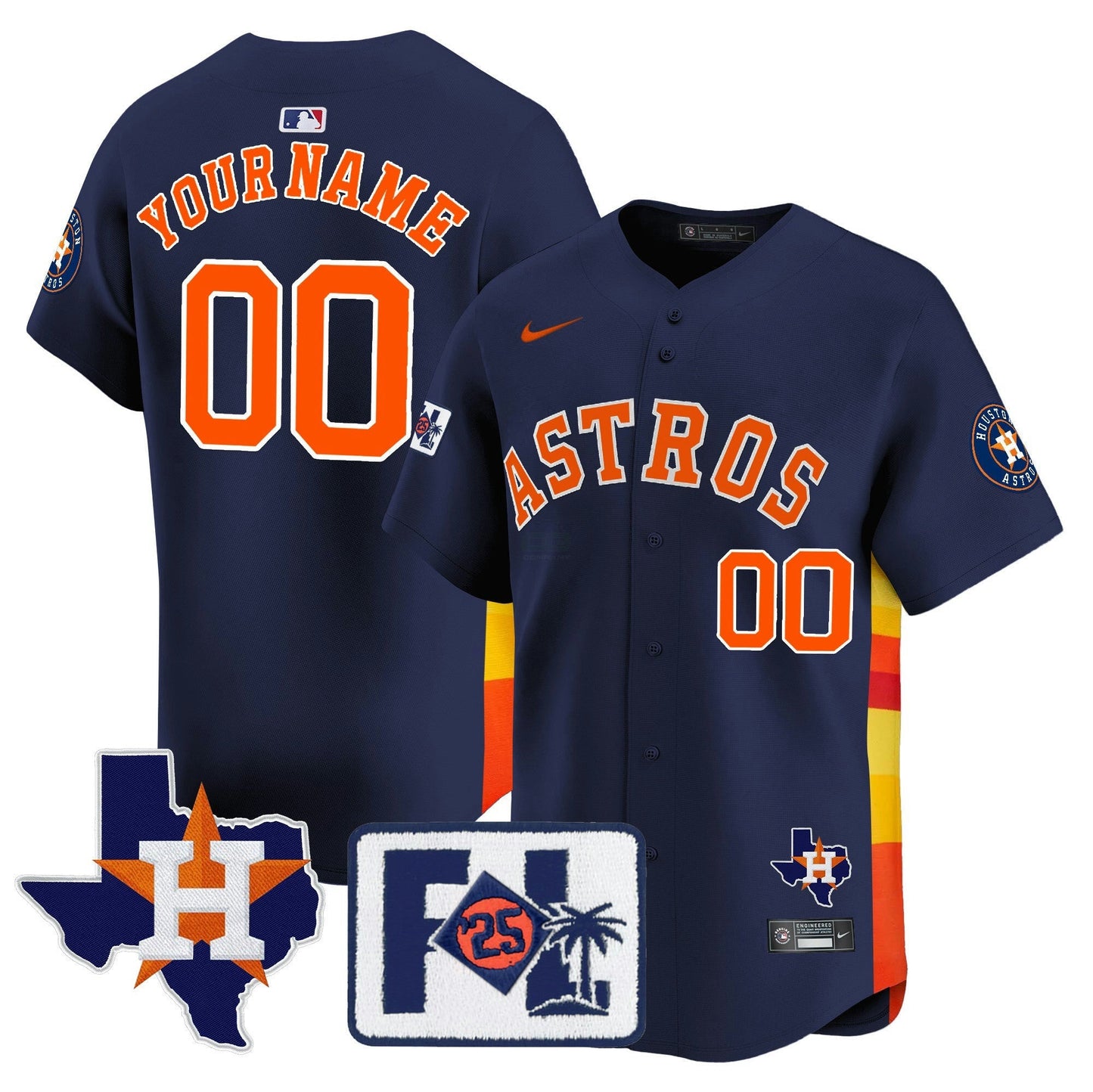 Camisa MLB Houston 2025 Spring Training & Texas Patch Vapor Premier Limited Jersey