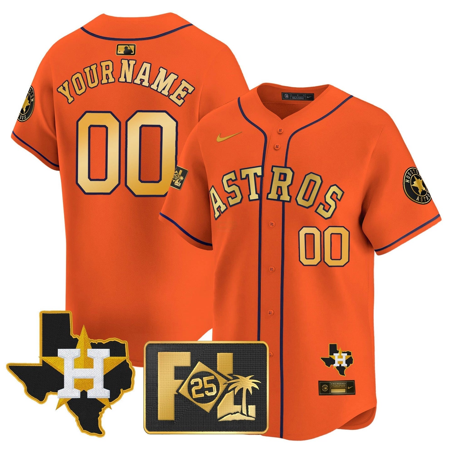 Camisa MLB Houston 2025 Spring Training & Texas Patch Vapor Premier Limited Jersey