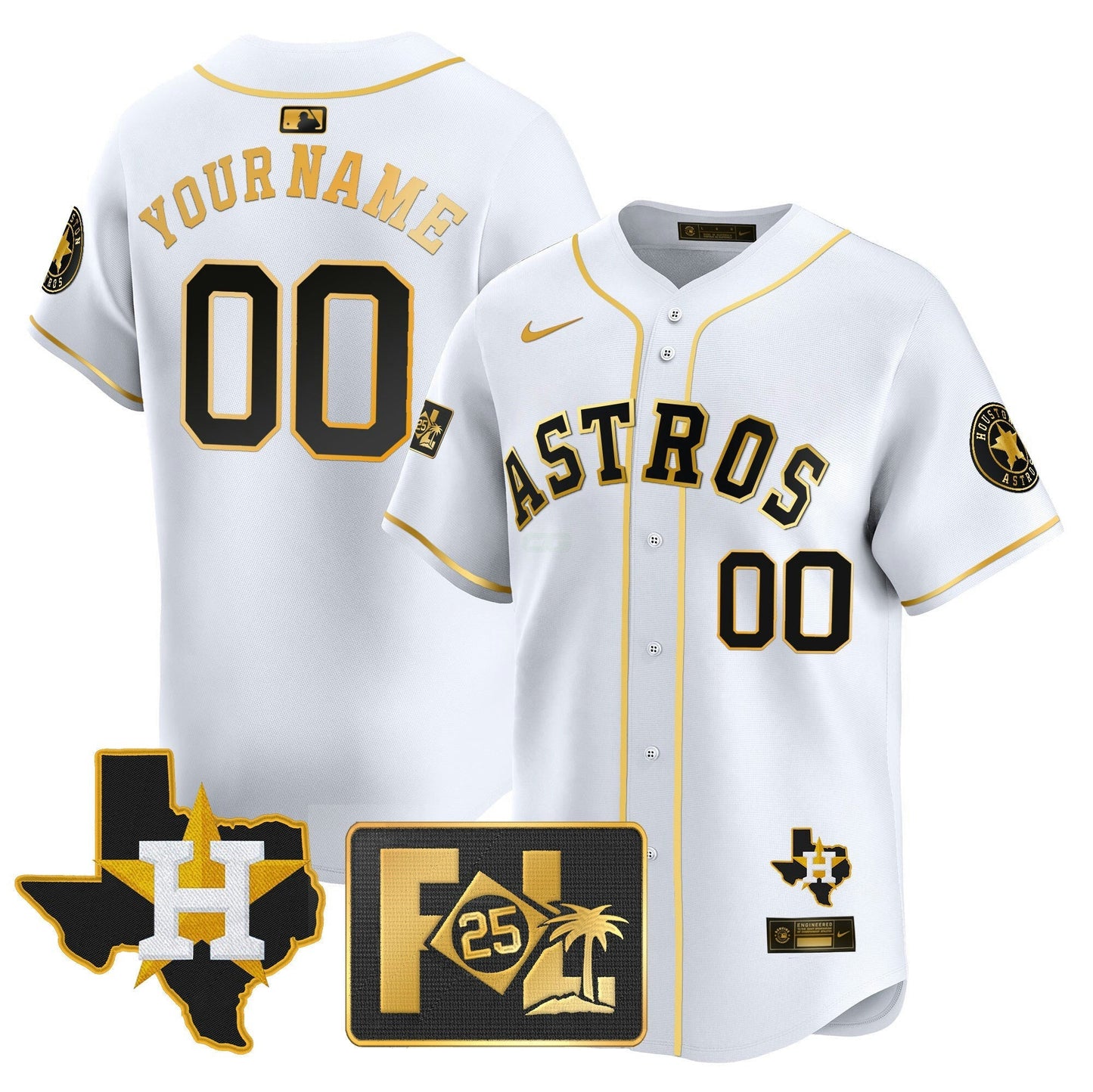 Camisa MLB Houston 2025 Spring Training & Texas Patch Vapor Premier Limited Jersey
