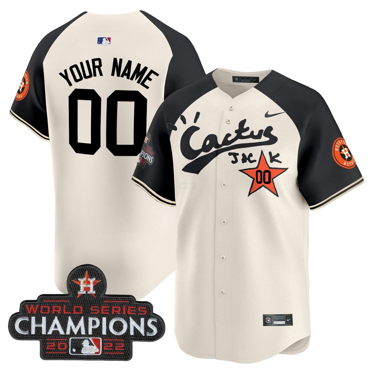 Camisa MLB Houston Cactus Jack Champions Patch Vapor Premier Limited Jersey