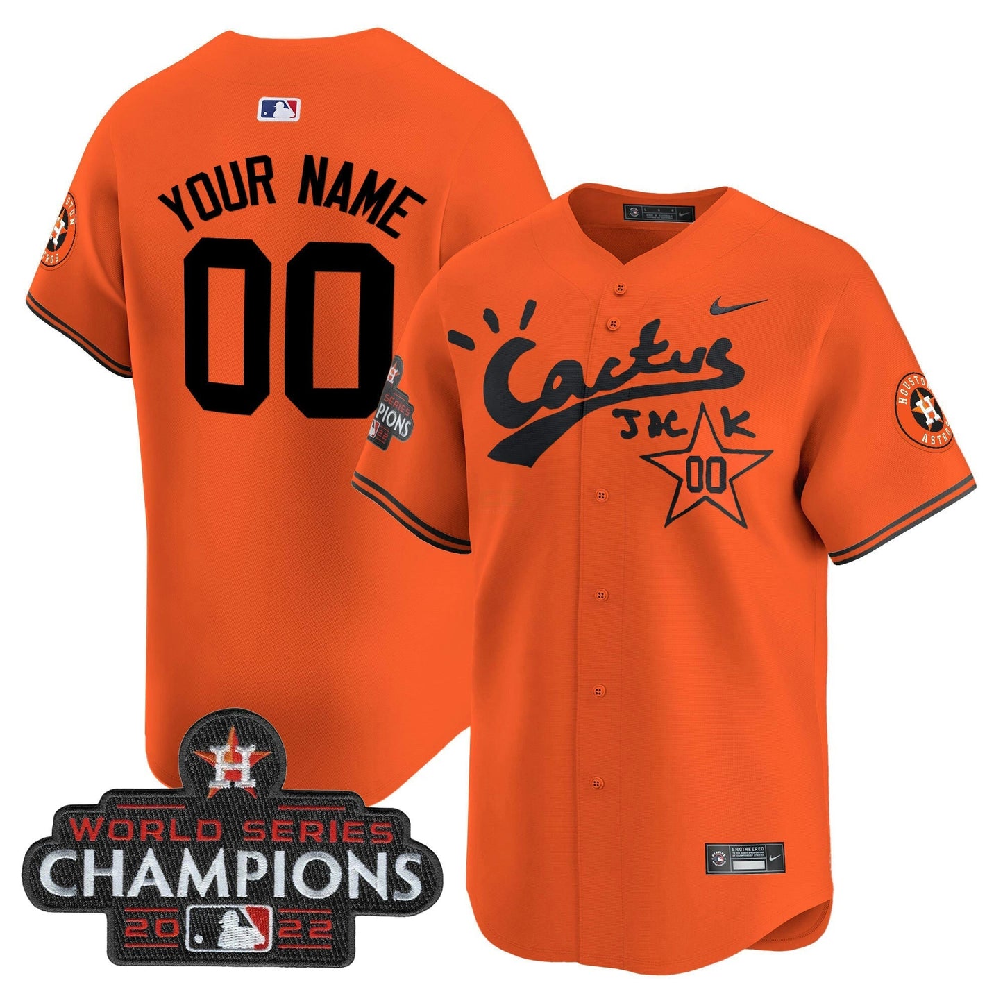 Camisa MLB Houston Cactus Jack Champions Patch Vapor Premier Limited Jersey