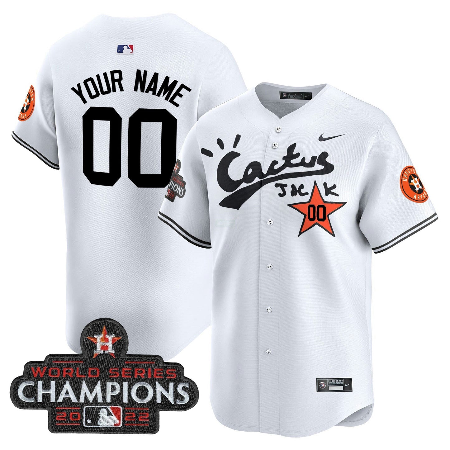 Camisa MLB Houston Cactus Jack Champions Patch Vapor Premier Limited Jersey