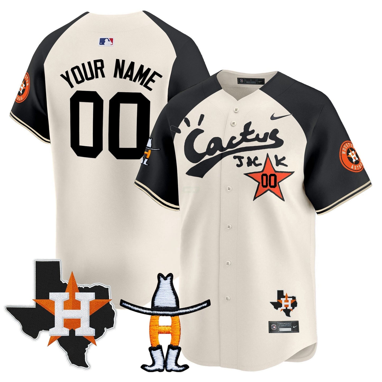 Camisa MLB Houston Cactus Jack Houston Rodeo Patch Vapor Premier Limited Jersey