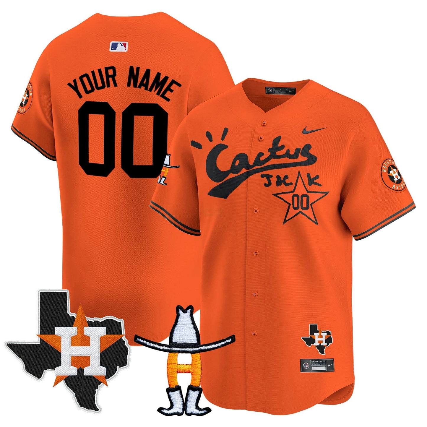 Camisa MLB Houston Cactus Jack Houston Rodeo Patch Vapor Premier Limited Jersey