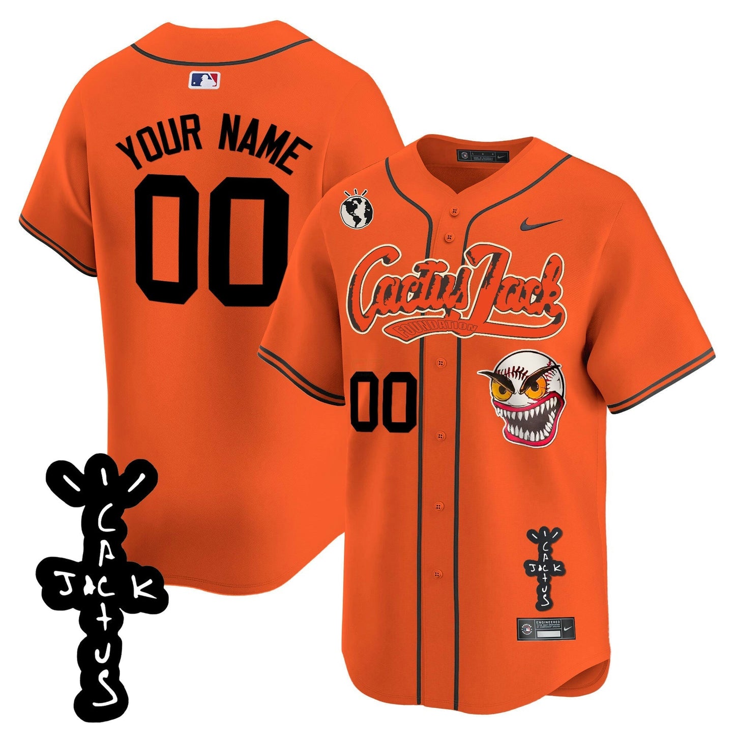 Camisa MLB Houston Cactus Jack Patch Vapor Premier Limited Jersey – Stitched