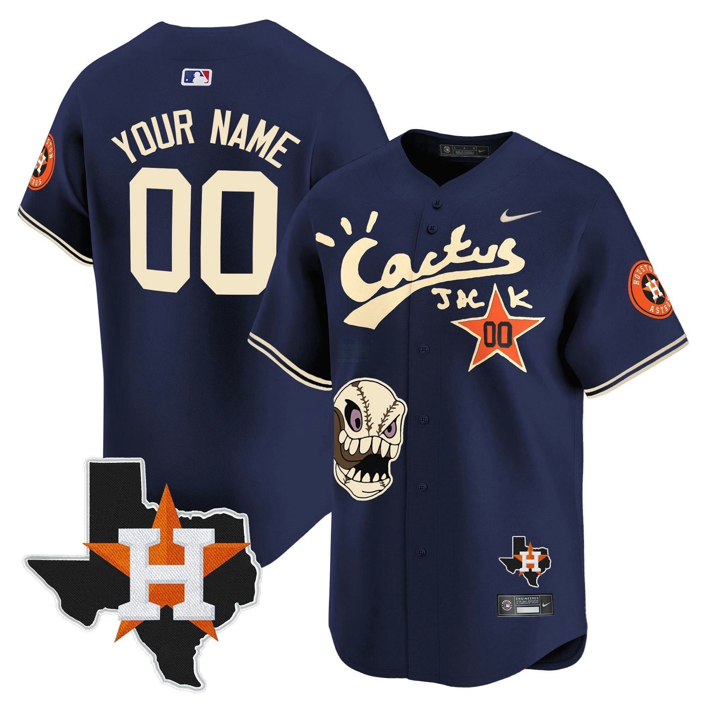 Camisa MLB Houston Cactus Jack Patch Vapor Premier Limited Jersey