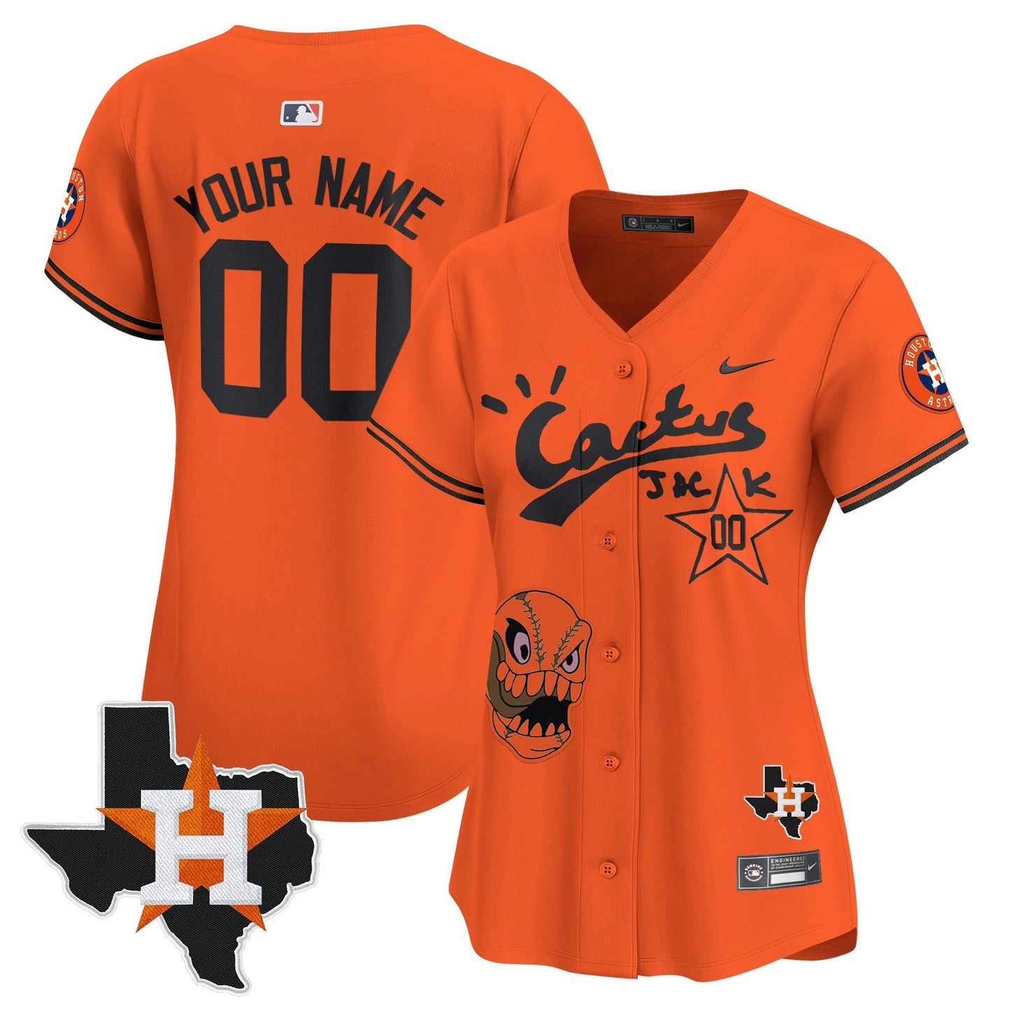 Camisa MLB Houston Cactus Jack Patch Vapor Premier Limited Jersey
