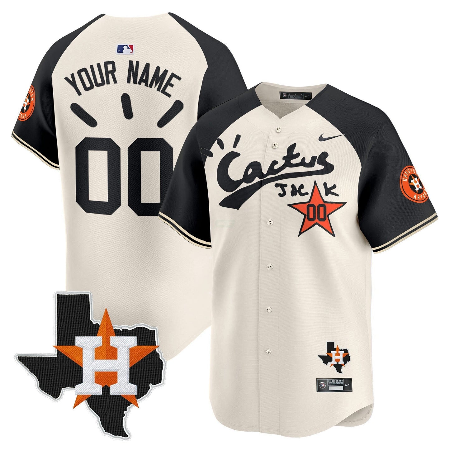 Camisa MLB Houston Cactus Jack Patch Vapor Premier Limited Jersey V10 – Stitched