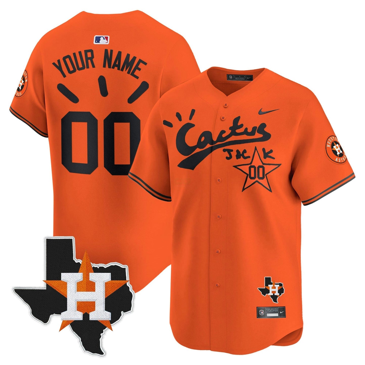 Camisa MLB Houston Cactus Jack Patch Vapor Premier Limited Jersey V10 – Stitched