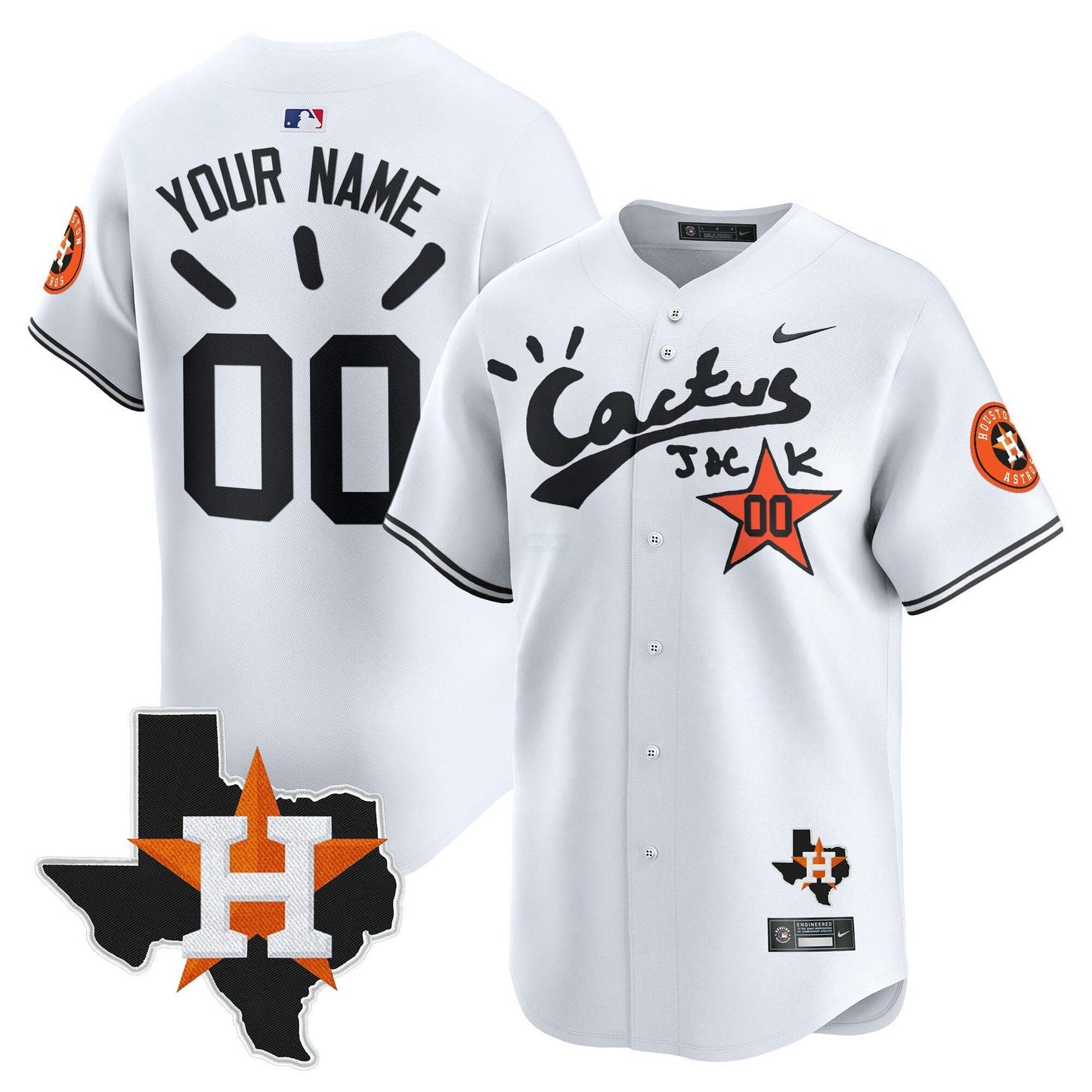 Camisa MLB Houston Cactus Jack Patch Vapor Premier Limited Jersey V10 – Stitched