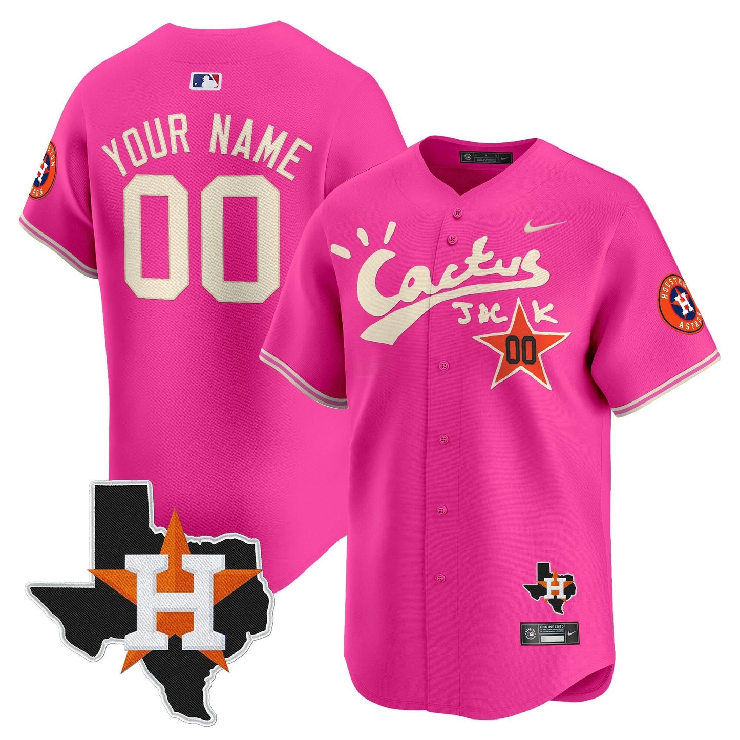 Camisa MLB Houston Cactus Jack Patch Vapor Premier Limited Jersey V11 – Stitched