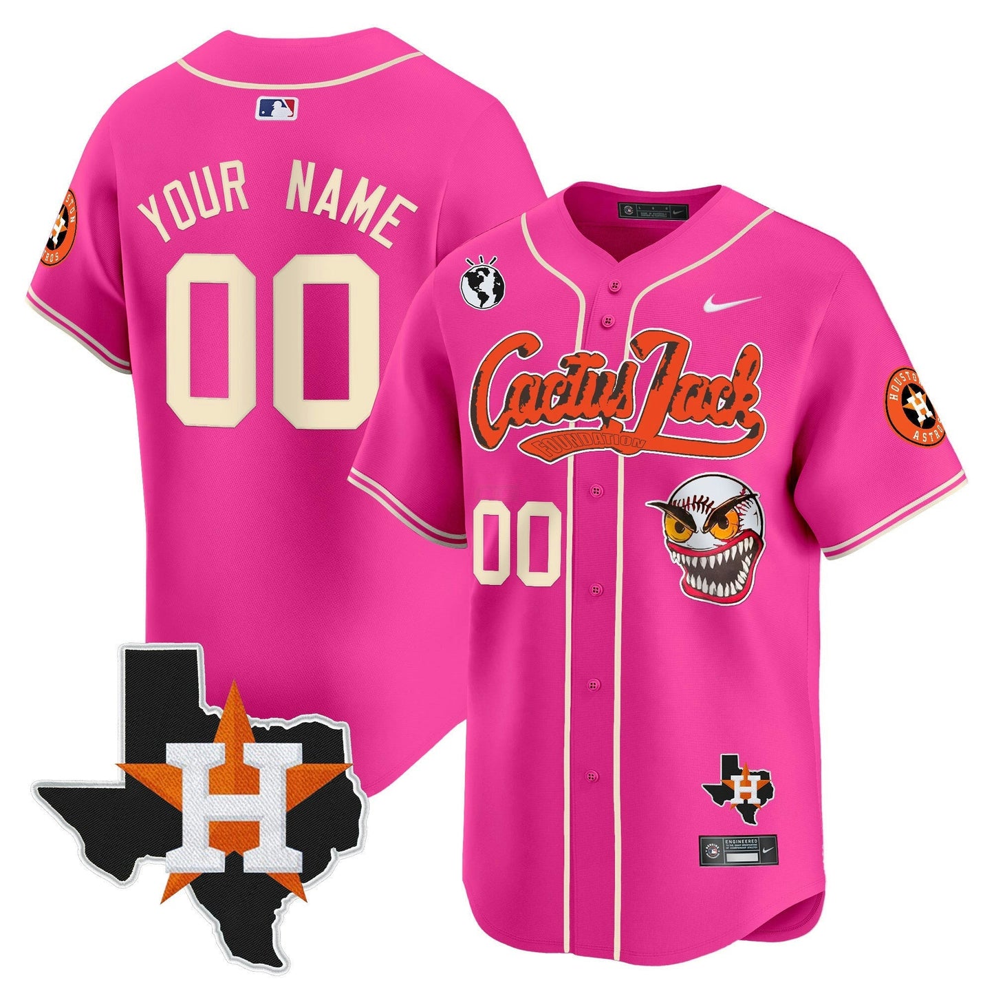 Camisa MLB Houston Cactus Jack Patch Vapor Premier Limited Jersey V12 – Stitched