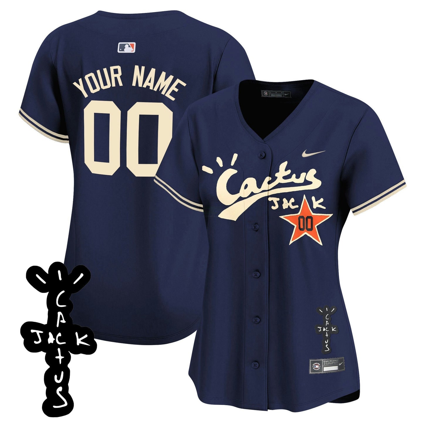 Camisa MLB Houston Cactus Jack Patch Vapor Premier Limited Jersey V2 – Stitched