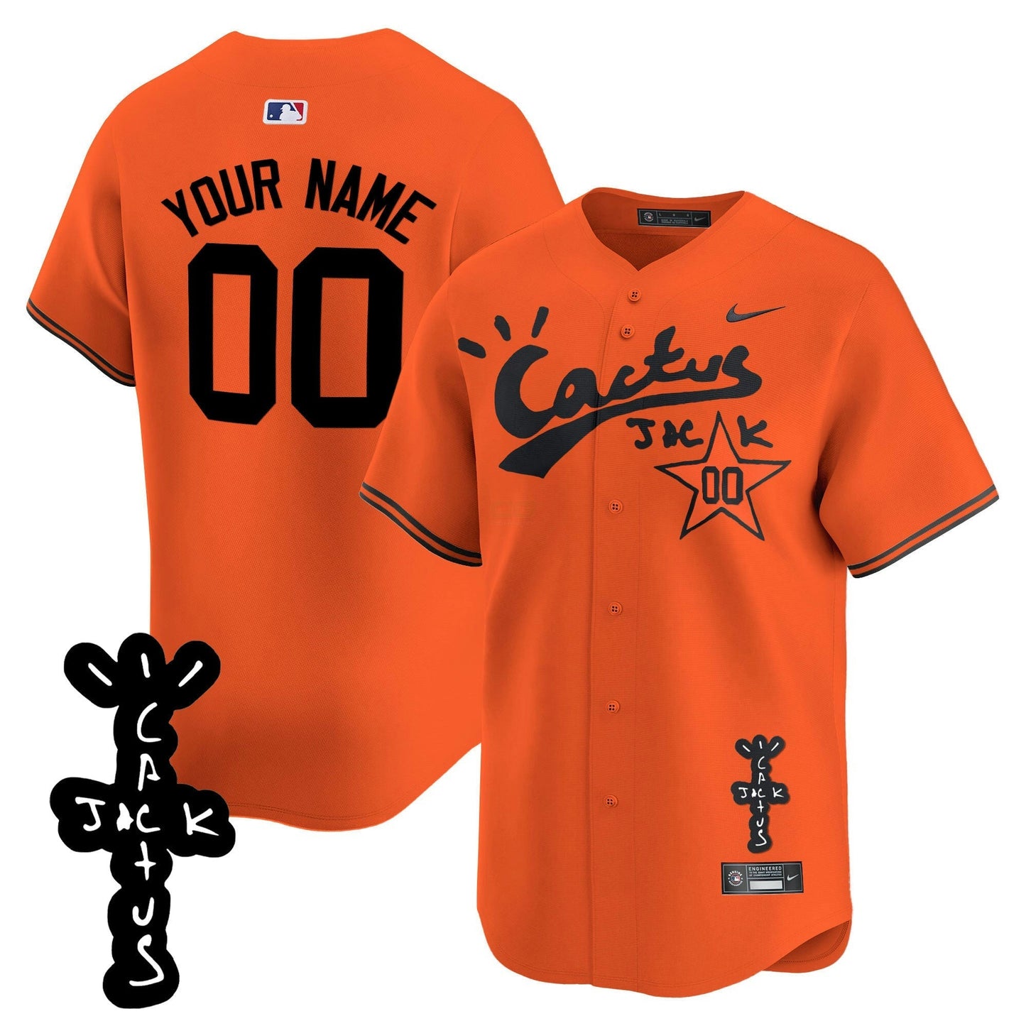 Camisa MLB Houston Cactus Jack Patch Vapor Premier Limited Jersey V2 – Stitched