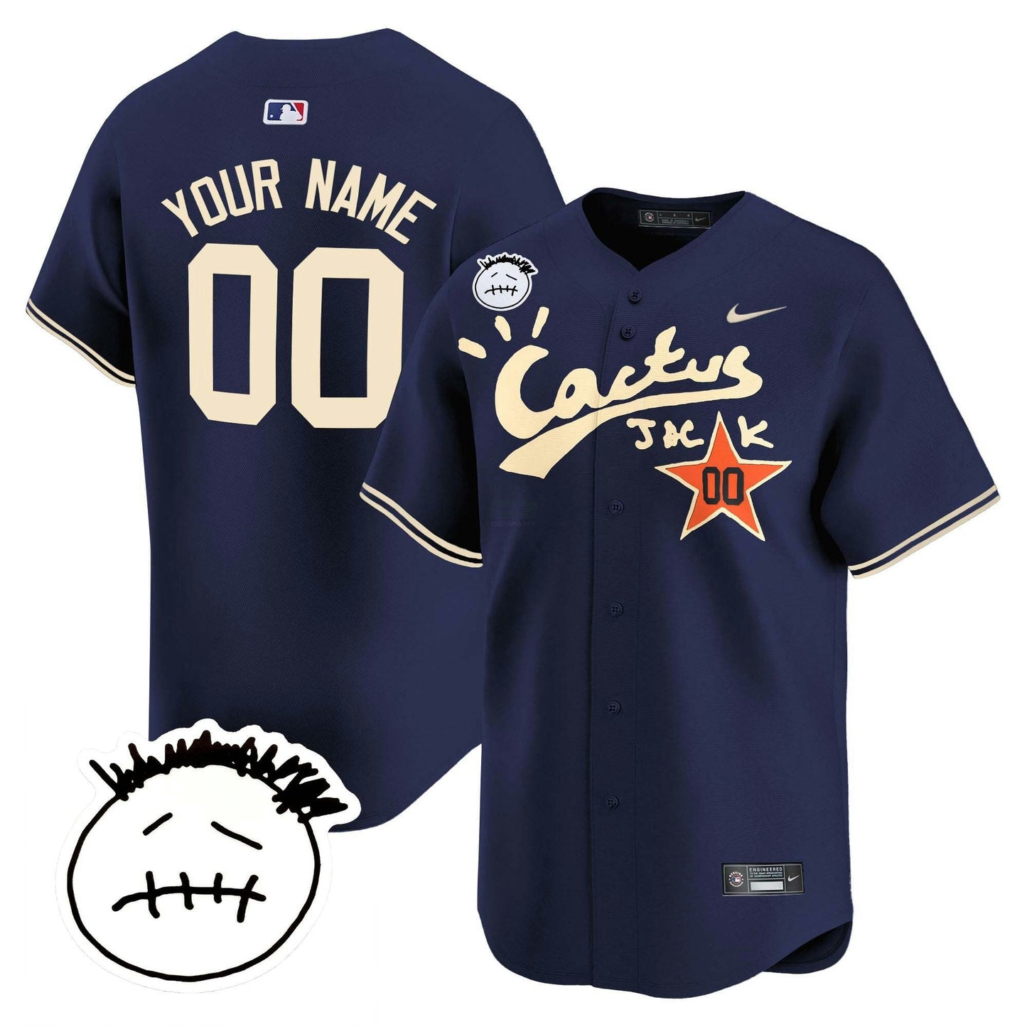 Camisa MLB Houston Cactus Jack Patch Vapor Premier Limited Jersey V4 – Stitched