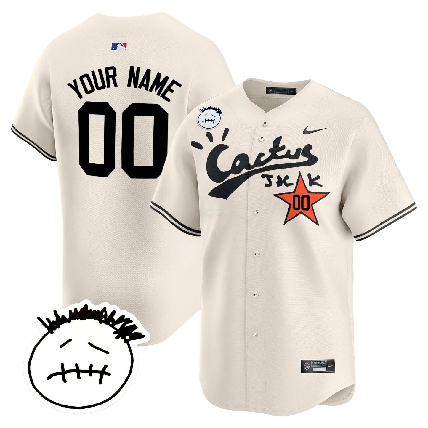 Camisa MLB Houston Cactus Jack Patch Vapor Premier Limited Jersey V5 – Stitched