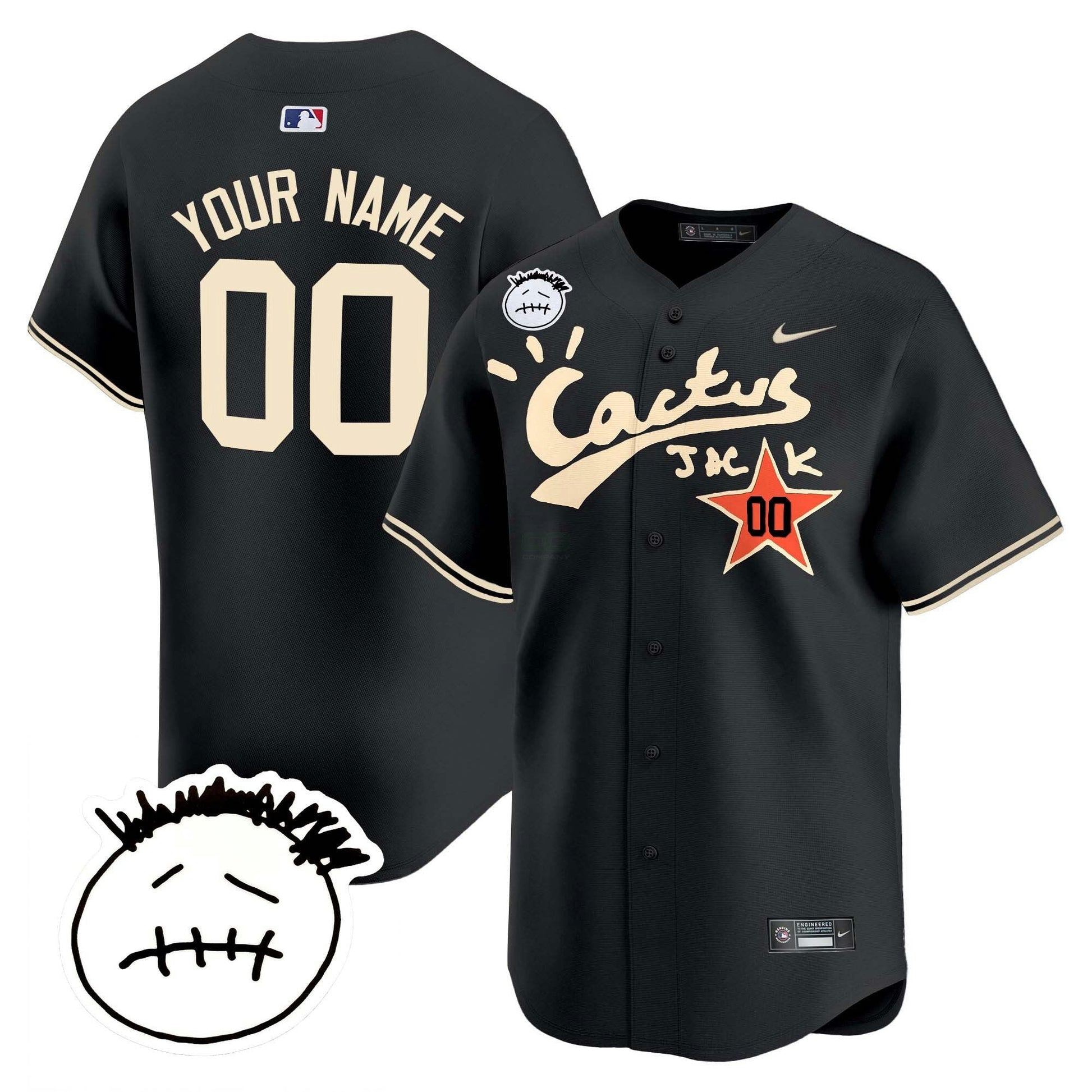 Camisa MLB Houston Cactus Jack Patch Vapor Premier Limited Jersey V5 – Stitched