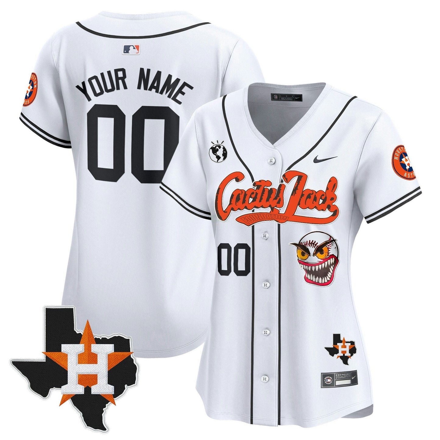 Camisa MLB Houston Cactus Jack Patch Vapor Premier Limited Jersey V6 – Stitched