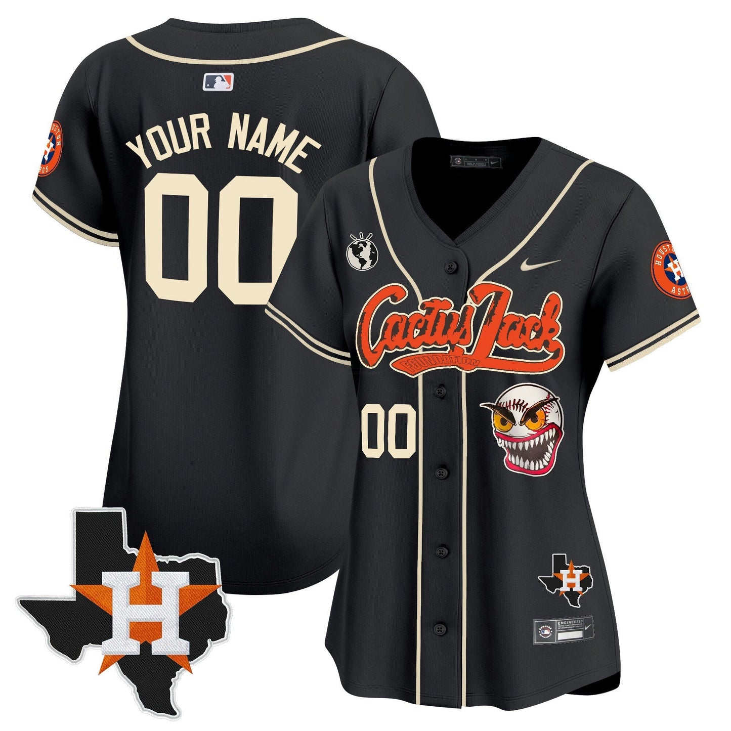 Camisa MLB Houston Cactus Jack Patch Vapor Premier Limited Jersey V6 – Stitched