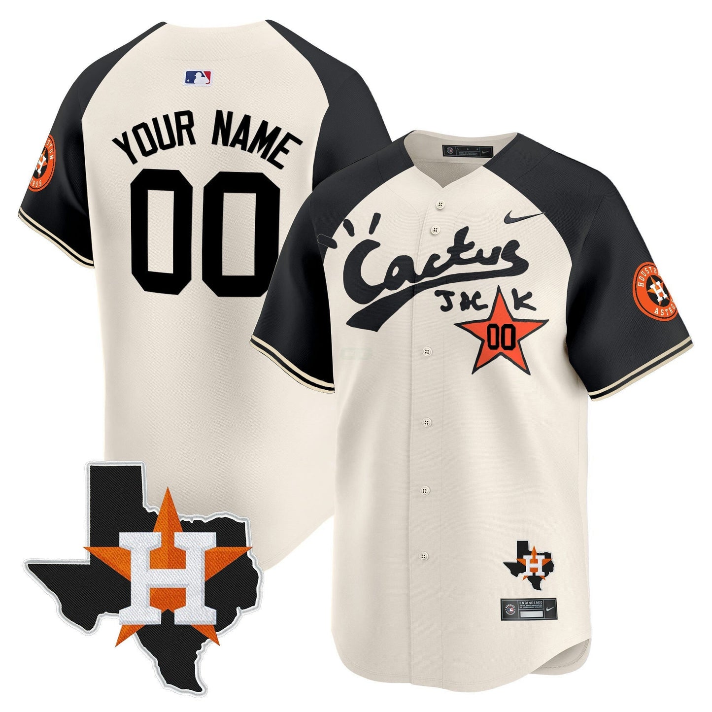 Camisa MLB Houston Cactus Jack Patch Vapor Premier Limited Jersey V7 – Stitched