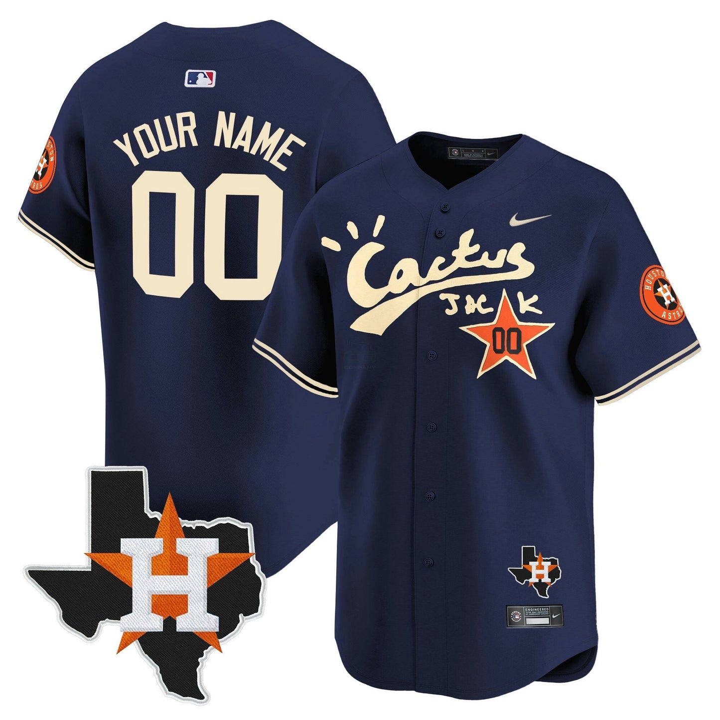 Camisa MLB Houston Cactus Jack Patch Vapor Premier Limited Jersey V7 – Stitched