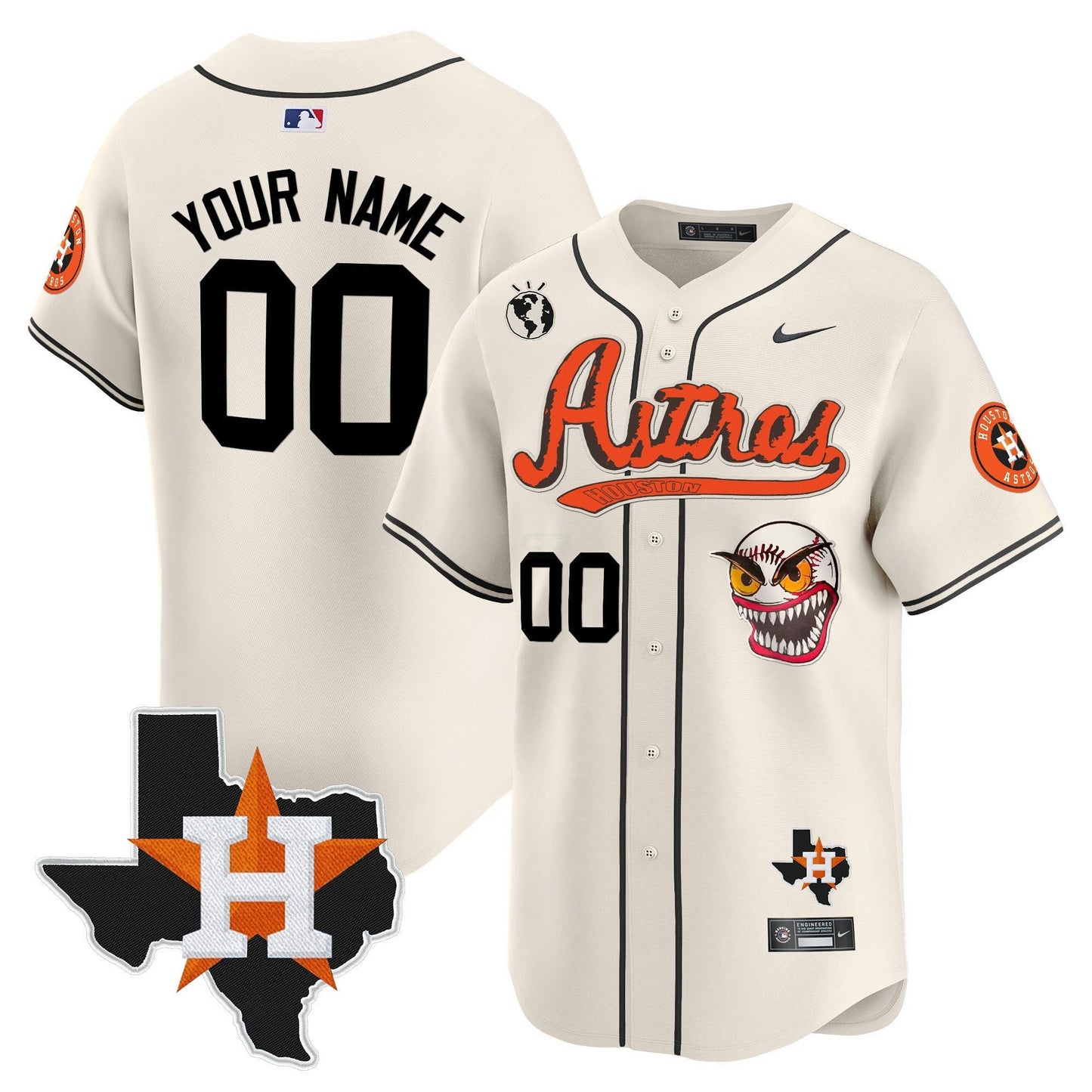 Camisa MLB Houston Cactus Jack Style Vapor Premier Limited Jersey V2 – Stitched