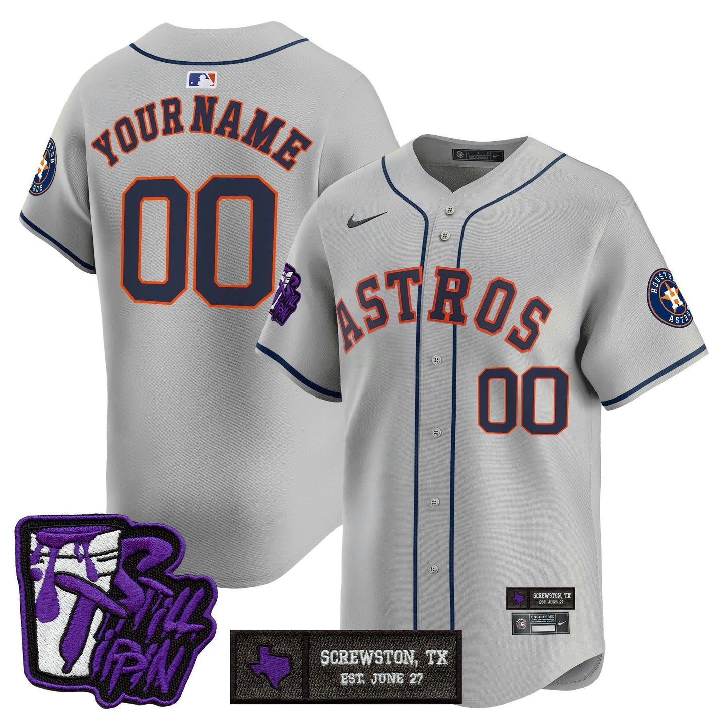 Camisa MLB Houston DJ Screw Still Tippin Purple Patch Vapor Premier Limited Jersey – Stitched