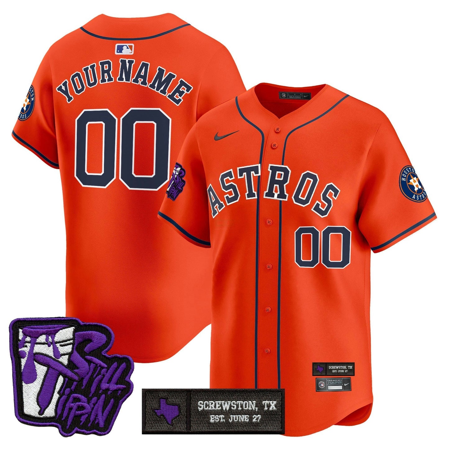 Camisa MLB Houston DJ Screw Still Tippin Purple Patch Vapor Premier Limited Jersey – Stitched