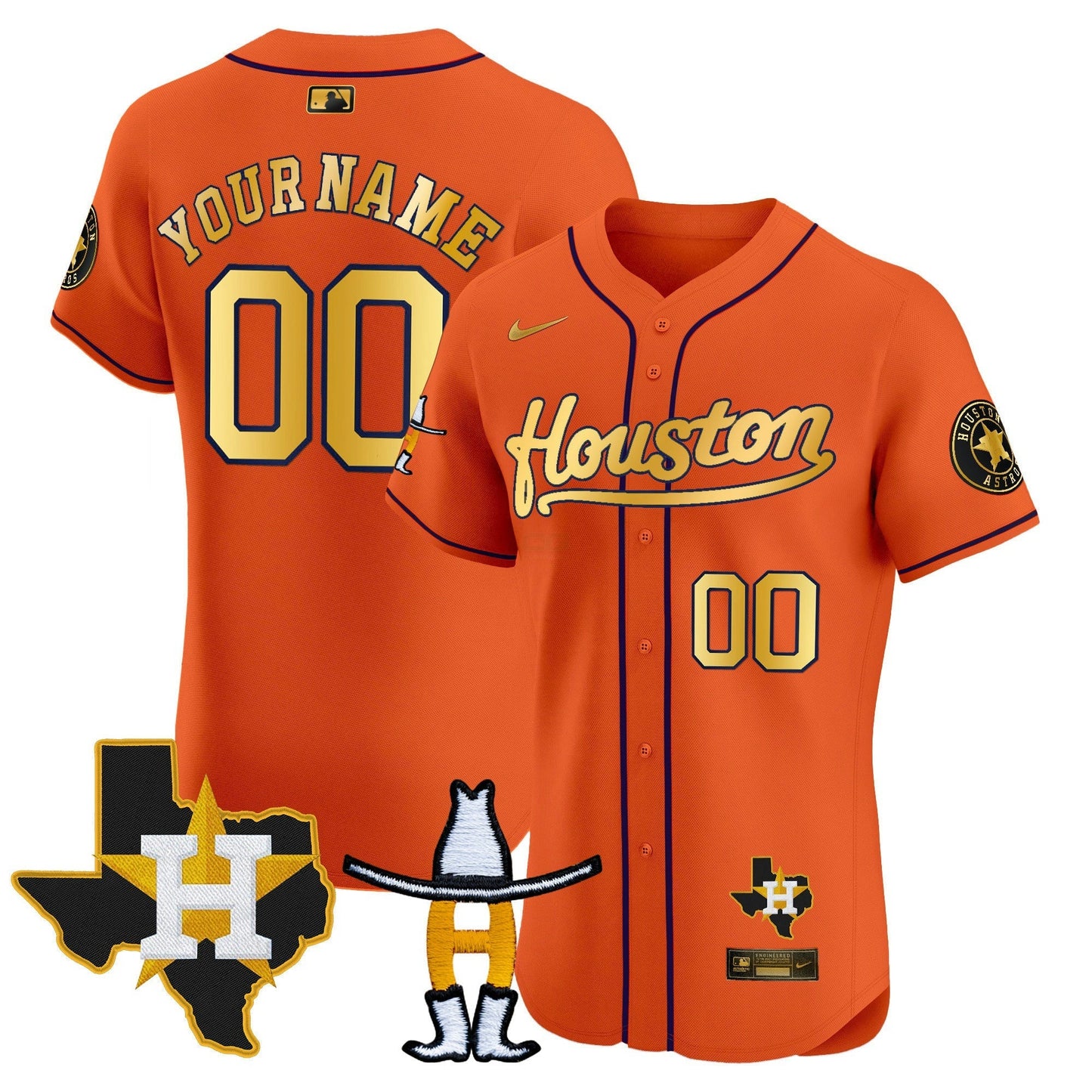 Camisa MLB Houston Houston Rodeo Patch Vapor Premier Elite Jersey