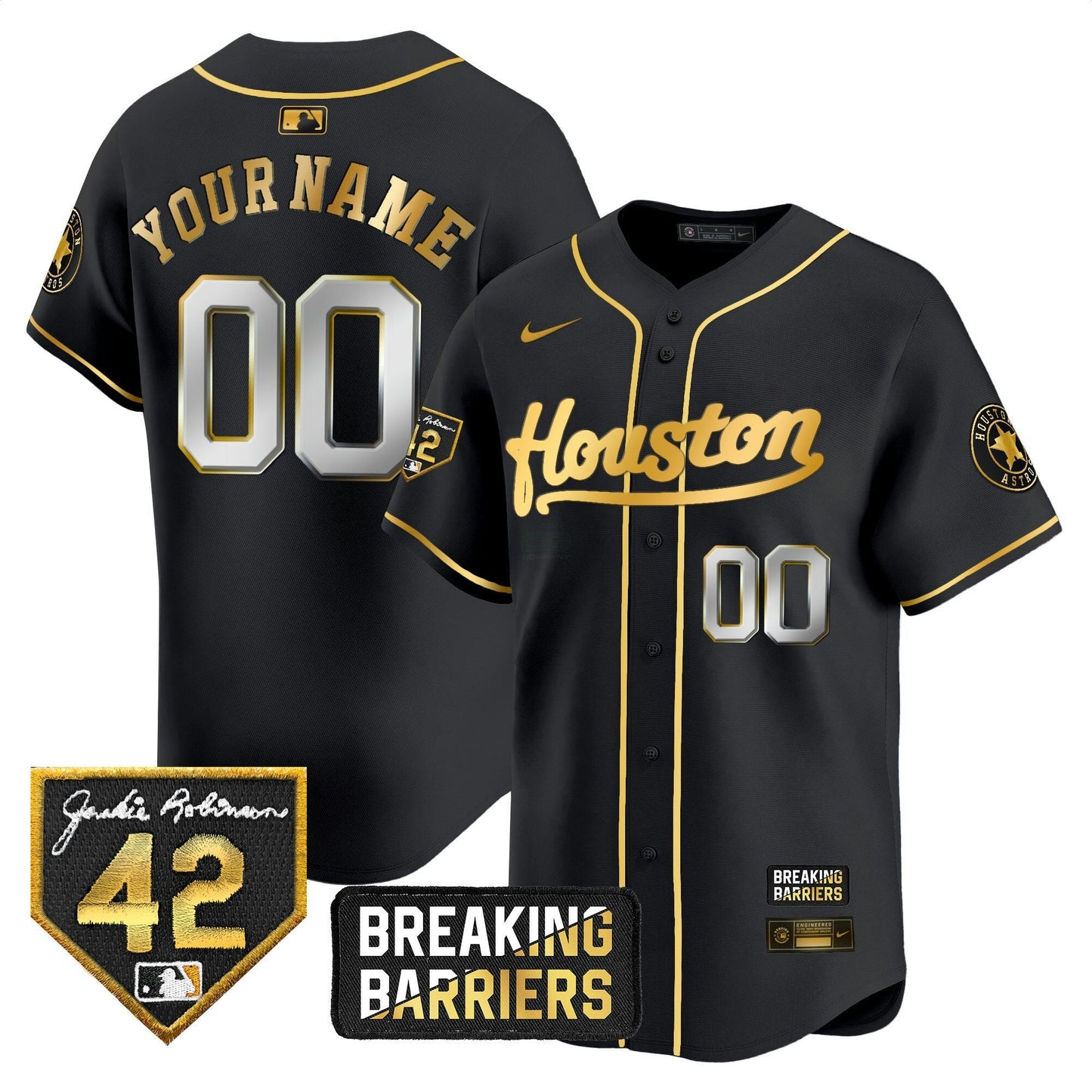Camisa MLB Houston Jackie Robinson Breaking Barriers Patch Vapor Premier Limited Jersey